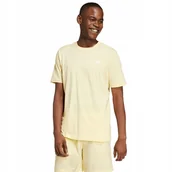 Koszulki męskie - Koszulka męska adidas Essentials Single Jersey Embroidered Small Logo żółta - miniaturka - grafika 1