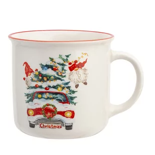 Kubek świąteczny zimowy z czerwonym rantem 390ml Samochód - Kubki - miniaturka - grafika 1