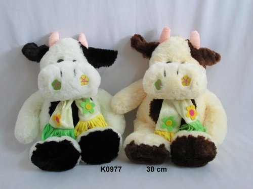 Sun-day, pluszak krowa 32 cm siedząca w szaliku, K0977
