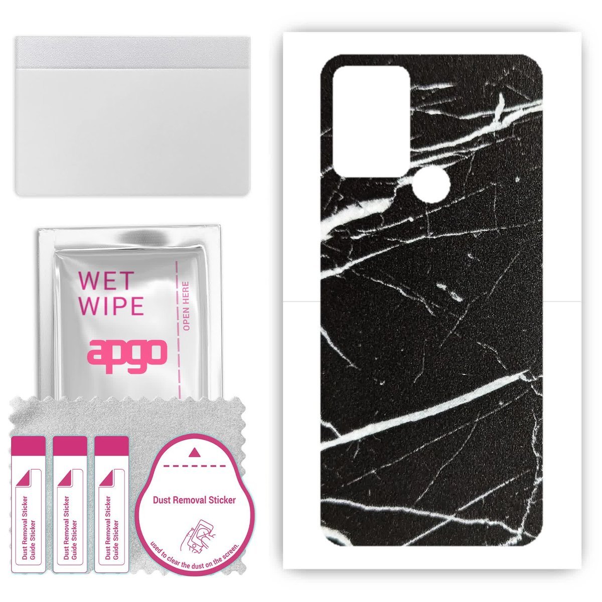 Folia naklejka skórka strukturalna na TYŁ do HTC Desire 20 Plus - Marmur Ciemny - apgo SKINS