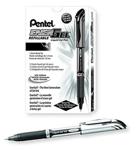 Pentel BL60-A EnerGel długopis żelowy z nasadką 1,0 mm, 12 sztuk, czarny - Długopisy - miniaturka - grafika 1