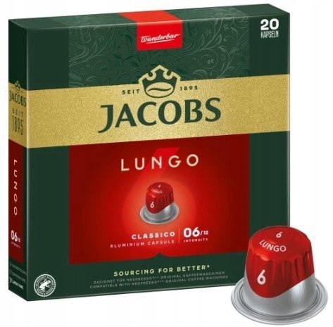 Jacobs nespresso lungo classico kawa do Nespresso intensywność 6 20kapsułek