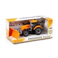 Samochody i pojazdy dla dzieci - Polesie 91765 Traktor Progres pomarańczowy z plugiem śnieżnym - miniaturka - grafika 1