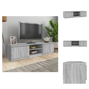 vidaXL Szafka pod TV szara Sonoma 140x40x35,5 cm materiał drewnopochodny - Meble TV - Szafki RTV - miniaturka - grafika 1