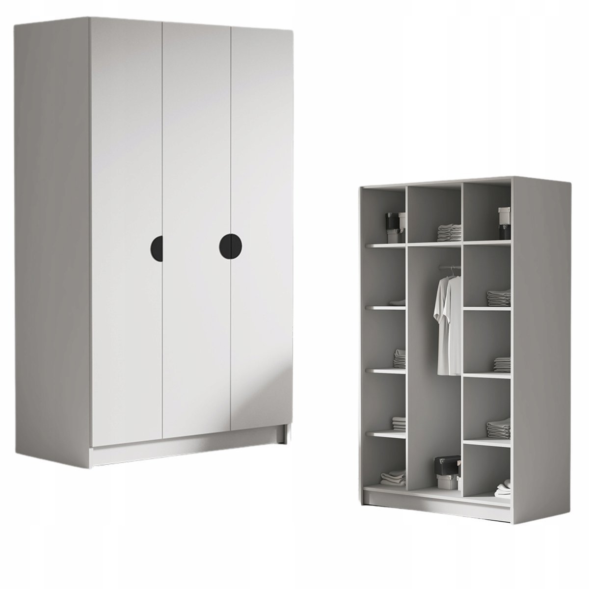 Szafa uchylna 3-drzwiowa otwierana NOVA 150 cm GARDEROBA do sypialni półki