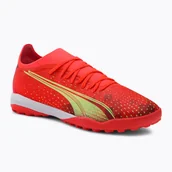 Piłka nożna - Buty piłkarskie męskie PUMA Ultra Match TT fiery coral/fizzy light/puma black - miniaturka - grafika 1