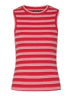 Koszulki i topy damskie - Pieces Top "Tadie" w kolorze czerwono-białym - miniaturka - grafika 1