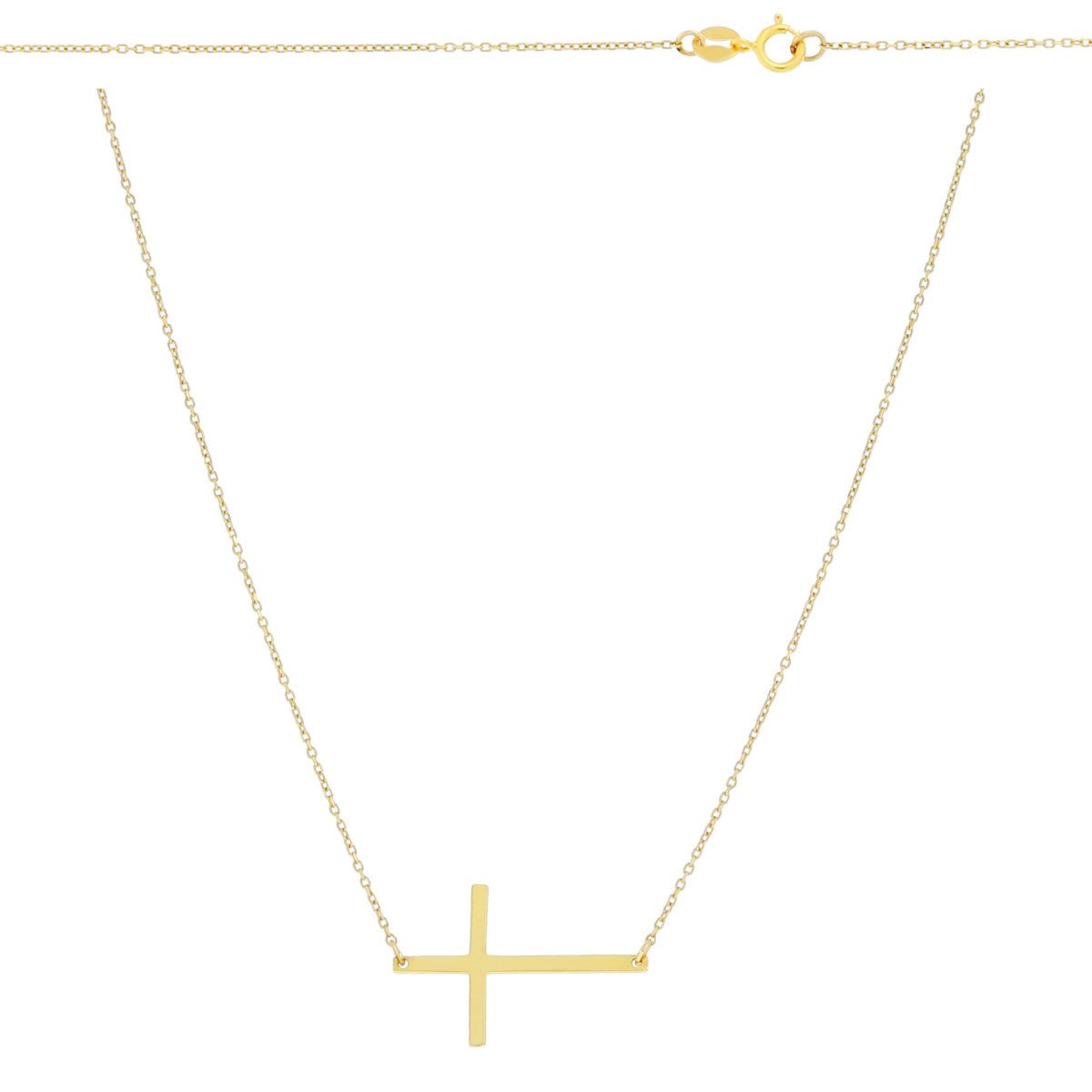 Złoty naszyjnik celebrytka krzyżyk pr. 333