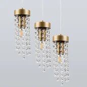 Lampy sufitowe - Polux GEA-3 3xE27 gold + crystal il mio Lampa wisząca 316295 316295 - miniaturka - grafika 1