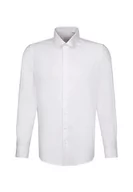 Koszule męskie - Seidensticker Męska koszula biznesowa - Extra Slim Fit - łatwa do prasowania - kołnierz Kent - długi rękaw - mieszanka bawełny, biały, 38 - miniaturka - grafika 1