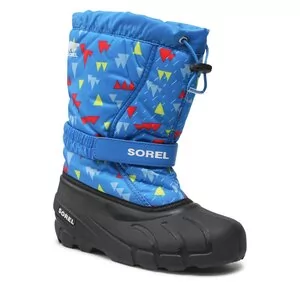 Buty dla chłopców - Śniegowce Sorel - Youth Flurry Print NY3504 Hyper Blue/Black 431 - grafika 1