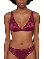 Biustonosze - ESPRIT Damski satynowy biustonosz z koronką, bezprzewodowy, miękki, ciemnoróżowy, S - miniaturka - grafika 1