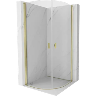 Mexen Mist kabina prysznicowa półokrągła uchylna 70 x 70 cm, transparent, złota - 8A31-070-070-50-00 - Kabiny prysznicowe - miniaturka - grafika 1