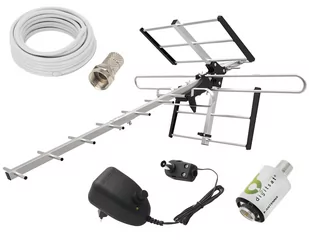 Antena Kierunkowa Zewnętrzna Dvb-T Cabletech Vhf/Uhf Mux8 + Kabel 5M - Zestaw Do Odbioru Dvb-T2 - Anteny TV - miniaturka - grafika 1