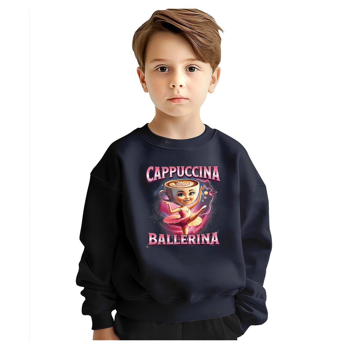 BLUZA DZIECIĘCA BRAINROT CAPPUCCINA BALLERINA 104 DLA DZIEWCZYNKI