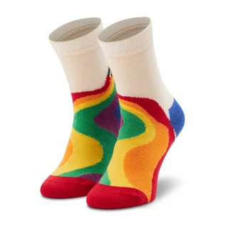 Skarpetki damskie - Happy Socks Skarpety Wysokie Dziecięce KPRC01-1300 Biały Kolorowy - grafika 1