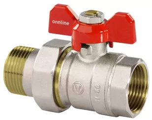 Zawór kulowy niklowany standard z dławikiem, PN16, 1/2" PN16 z motylkiem, wersja N-ŚRUB,16 bar/120C - Akcesoria grzewcze - miniaturka - grafika 1