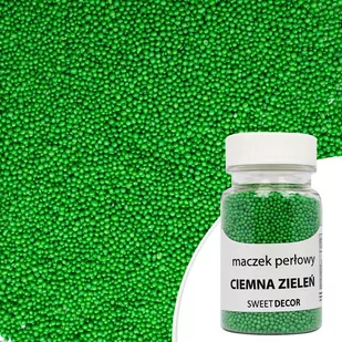 Posypka cukrowa MACZEK PERŁOWY CIEMNOZIELONY Sweet Decor, 50 g - Dodatki do ciast w proszku - miniaturka - grafika 1