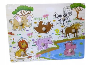 Układanka Edukacyjna Drewniana z uchwytami - Układanki dla dzieci - miniaturka - grafika 1