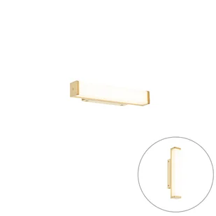 QAZQA Kinkiet łazienkowy mosiężny 32 cm z diodą LED IP44 - Cascada - Lampy ścienne - miniaturka - grafika 1