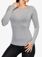Bluzy sportowe damskie - Bluza damska Brubeck Comfort Wool LS - grey - miniaturka - grafika 1