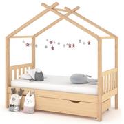 Łóżka dla dzieci i młodzieży - vidaXL Rama łóżka dziecięcego z szufladą, sosnowa, 80x160 cm - miniaturka - grafika 1