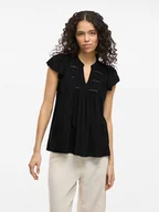 Bluzki damskie - Vila Bluzka w kolorze czarnym - miniaturka - grafika 1