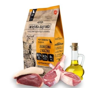 WIEJSKA ZAGRODA Jagnięcina z kaczką S - sucha karma dla psa - 2kg