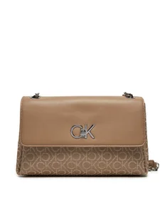 Calvin Klein Torebka Re-Lock Conv Shoulder Bag_Jqc K60K612641 Beżowy - Torebki damskie - miniaturka - grafika 1