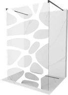 Ścianki i drzwi prysznicowe - Mexen Kioto ścianka prysznicowa wolnostojąca 120 x 200 cm, biały wzór 8 mm, czarna - 800-120-002-70-97 - miniaturka - grafika 1
