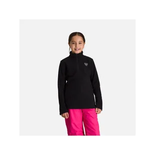 Polar narciarski dla dzieci Rossignol Girl 1/2 Zip Fleece czarny - Bluzy narciarskie - miniaturka - grafika 1