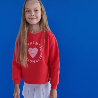 Bluzki dla dziewczynek - Reserved - Bluza z nadrukiem - Czerwony - grafika 1
