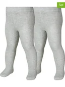 Rajstopy dziecięce - Playshoes Rajstopy termiczne (2 pary) w kolorze szarym - miniaturka - grafika 1