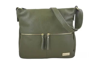 Duża klasyczna torba na ramię - Zielona - Nerki Duża klasyczna torba na ramię - Zielona - Nerki - miniaturka - grafika 1