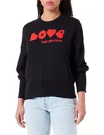 Swetry damskie - Love Moschino Damski sweter z okrągłym dekoltem, czarny, rozmiar 40, czarny, 40 - miniaturka - grafika 1