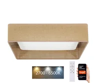 Lampy sufitowe - Brilagi-Ściemnialne światło LED VELVET SQUARE LED/36W/230V Wi-Fi Tuya+RC brązowe - miniaturka - grafika 1
