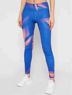 Spodnie damskie - Reebok Legginsy Myt Printed GI6873 Niebieski Fitted Fit - grafika 1