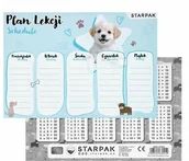 Szkolne artykuły papiernicze - Plan lekcji z tabliczką mnożenia Pieski 2 25szt - miniaturka - grafika 1