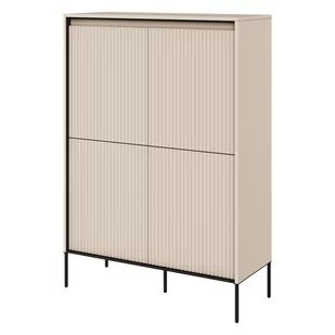 Szafka TR-03 Ryflowana z Oświetleniem Beż Piaskowy / Frez Belka Trend Lenart Beż Piaskowy, Czarny - Szafki do salonu Szafka TR-03 Ryflowana z Oświetleniem Beż Piaskowy / Frez Belka Trend Lenart Beż Piaskowy, Czarny - Szafki do salonu - miniaturka - grafika 1