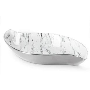 PATERA DEKORACYJNA MISA KROPLA 36X19X6 CM BIAŁA - Tace i patery - miniaturka - grafika 1