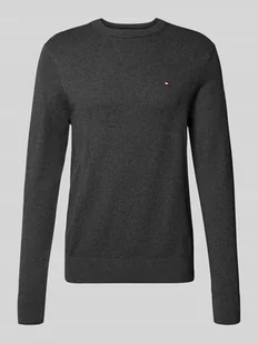 Sweter z dzianiny o kroju regular fit z mieszanki bawełny i kaszmiru - Swetry męskie - miniaturka - grafika 1