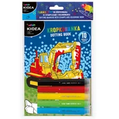 Kolorowanki, wyklejanki - Kidea, Zestaw - Flamastry Do Malowania Kropkami Ze Stempelkami I Kolorowanka Pojazdy - miniaturka - grafika 1