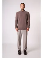 Swetry męskie - Perfect Cashmere Kaszmirowy sweter "Lucas" w kolorze brązowym - miniaturka - grafika 1