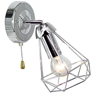 Lampy ścienne - Industrialny kinkiet druciany ELM8414/1 8C do sypialni chrom - miniaturka - grafika 1