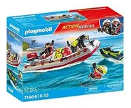 Klocki - Playmobil Action Heroes 71464 Łódz straży pożarnej ze skuterem wodnym - miniaturka - grafika 1