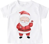 Koszulki dla dziewczynek - Koszulka z mikołajem dla dziecka - miniaturka - grafika 1