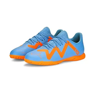 PUMA Future Play IT JR buty piłkarskie, niebieski błyszczący biały - ultra pomarańczowy, 40 EU - Piłka nożna - miniaturka - grafika 1