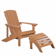 Fotele i krzesła ogrodowe - Shumee Krzesło ogrodowe z podnóżkiem jasne drewno ADIRONDACK 270054 - miniaturka - grafika 1