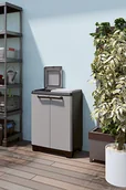 Kosze na śmieci - ABM Keter 9735000 Premium szafka z recyklingu do segregacji śmieci, szara - miniaturka - grafika 1