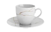 Filiżanki - Filiżanka ze spodkiem 250ml Tektonika biała - miniaturka - grafika 1